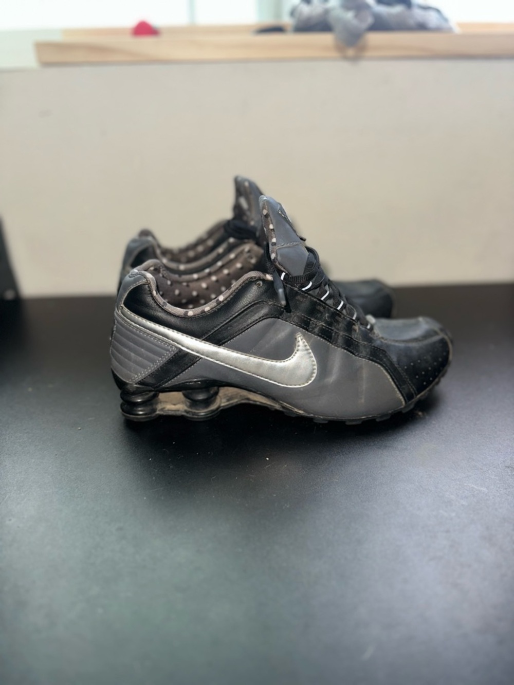 Nike Women’s Black and Silver Shock-Absorbent Sneakers